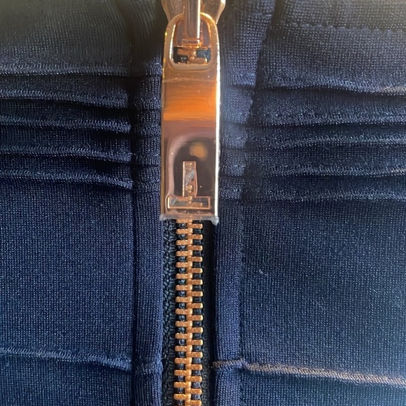 TED BAKER- Women’s Dark Blue Inan Textured Bardot Dress size O - Picture 11 of 12